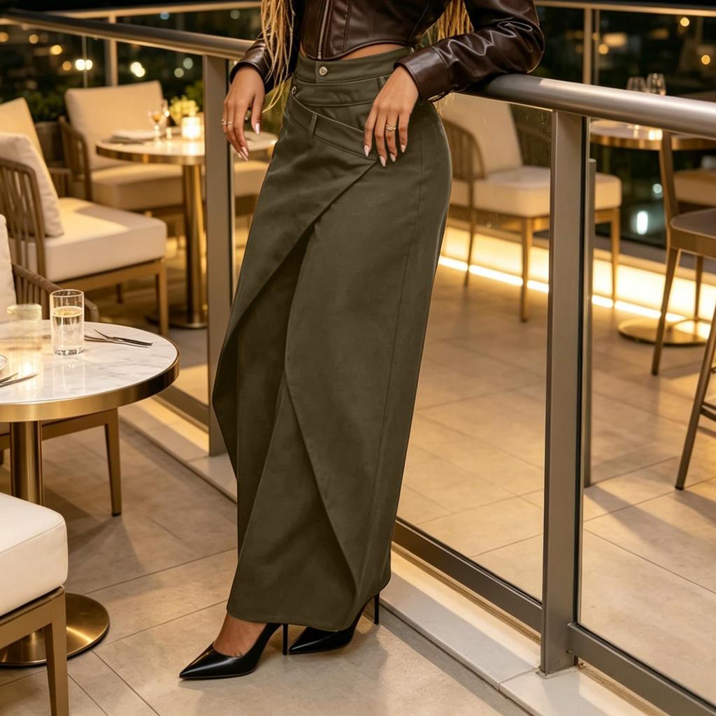 Women's Vintage Slimming High Flared Jeans with Draping Fabric