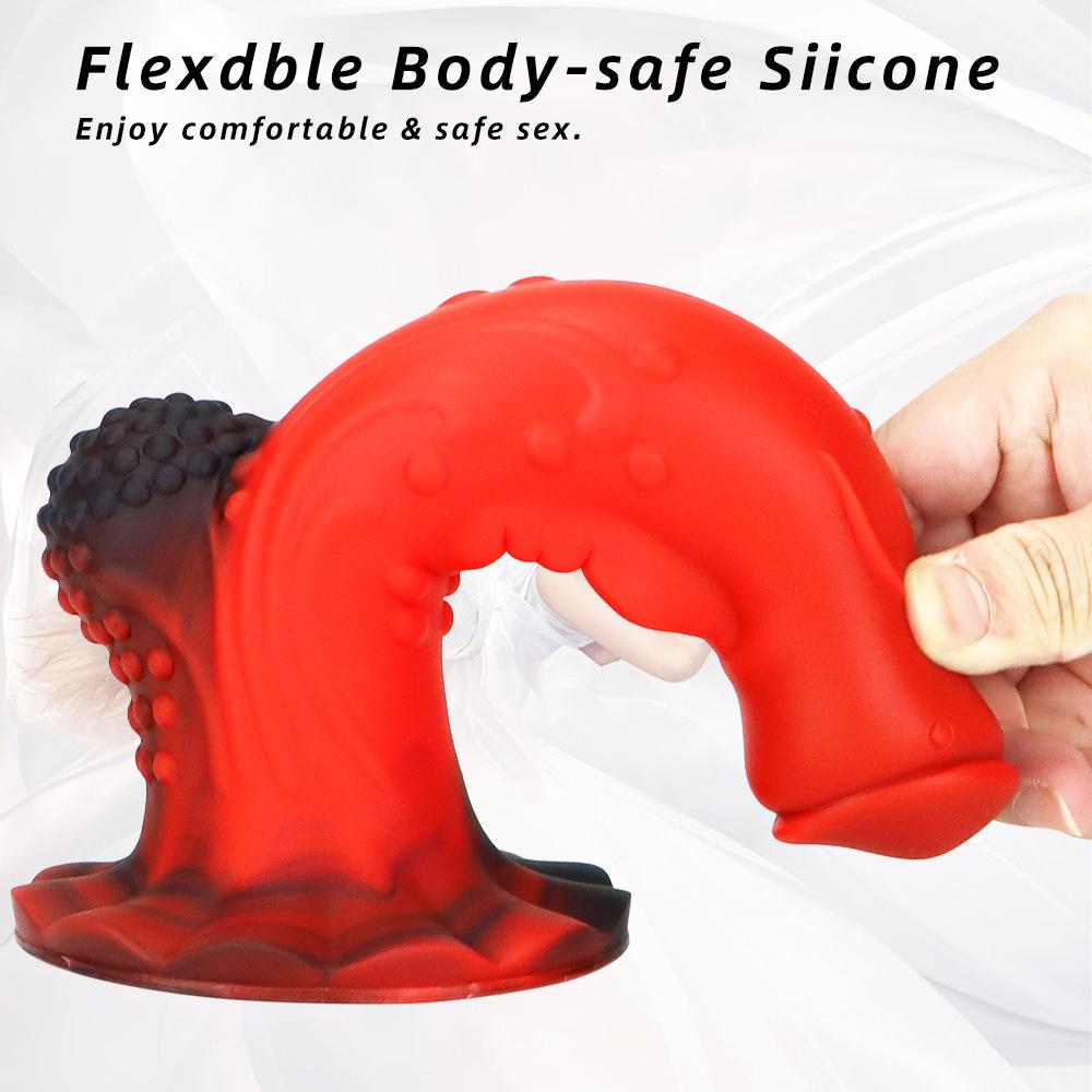 Realistic Dildo with Anal Plug - Dual-Purpose Silicone Penis Toy for Women, Stretching Butt Plug & G-Spot Stimulator, Adult Sex Toy