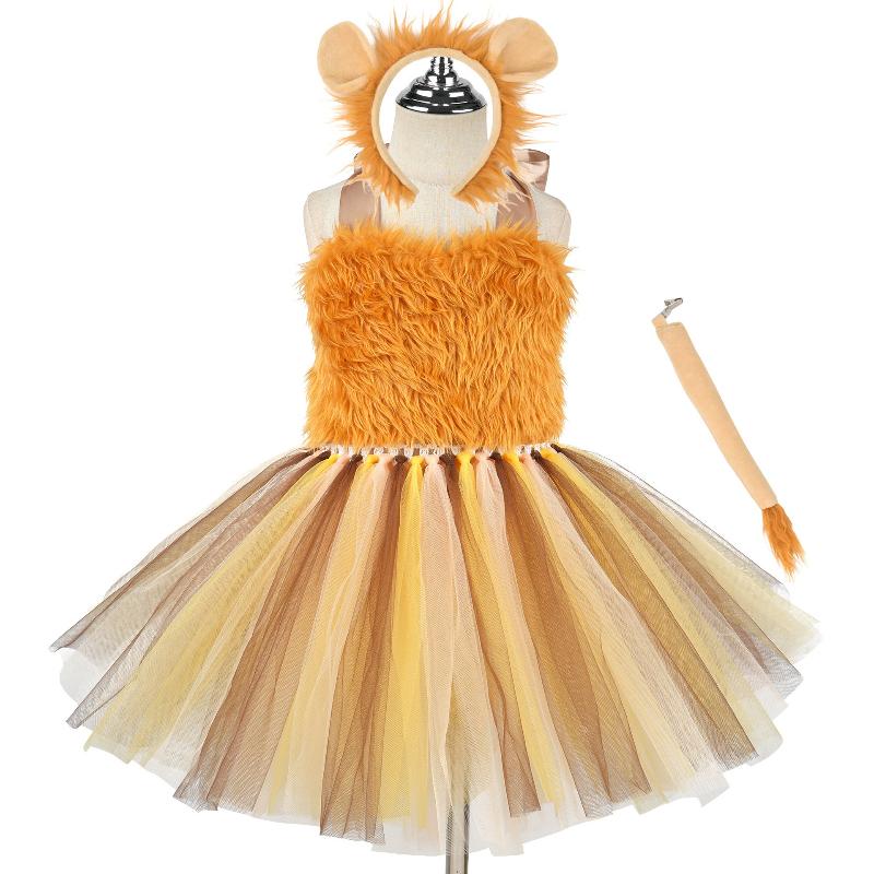 Halloween Lion Costume for Girls - Versatile, Playful, and Adorable Party Dress for Children's Stage Performances Animal Costume