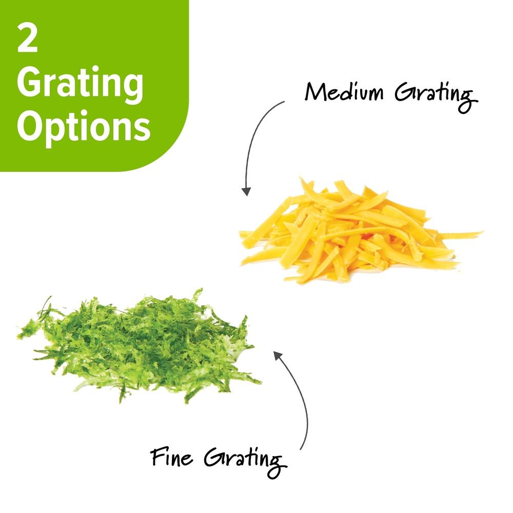 Stainless Steel Grater with 2 Cup Canister Fine and Medium Blades Measurement Marks Rust Resistant Kitchen Tool Cheese Carrots