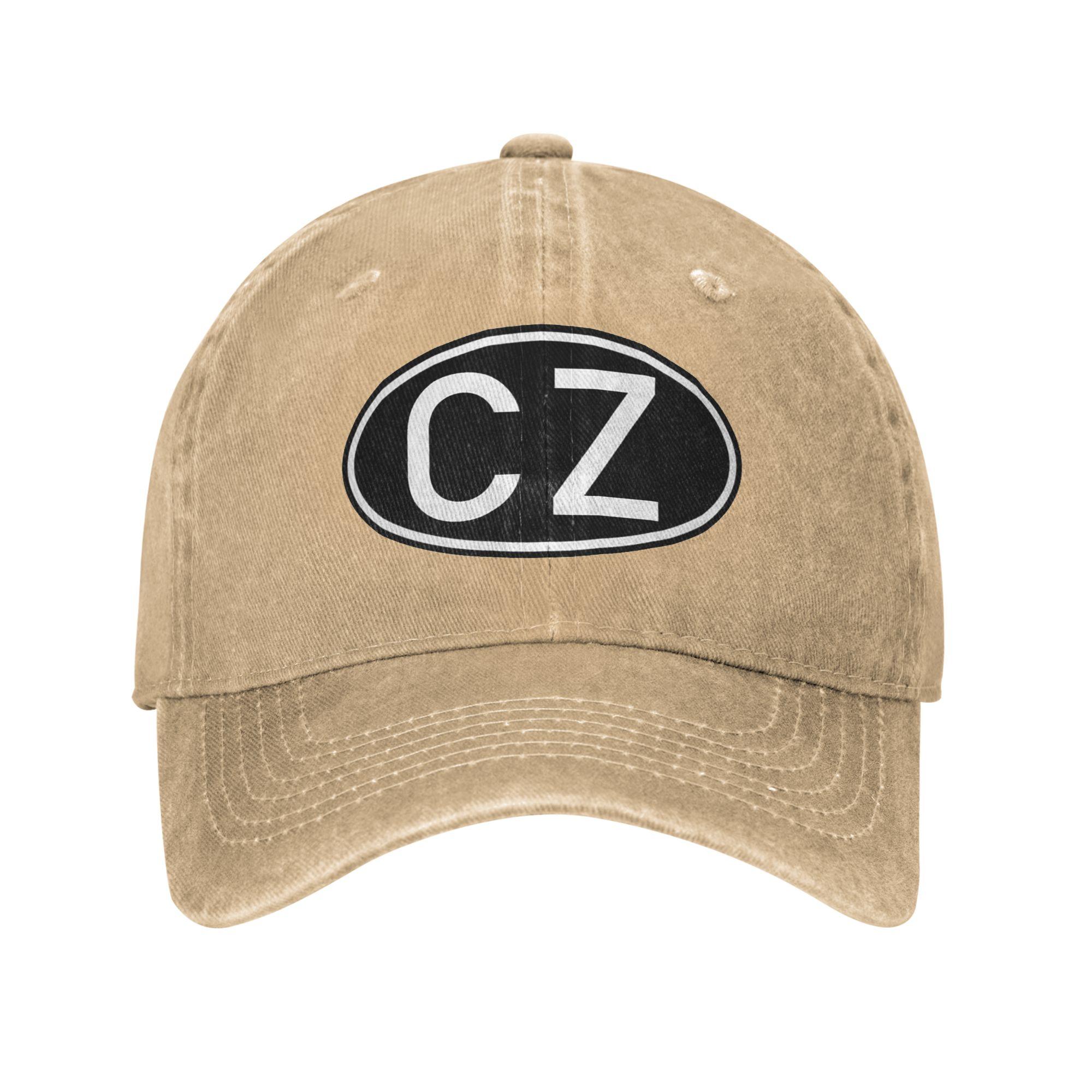 

White CZ Guns Logo Washed Denim Cap Casual Baseball Caps Adjustable Hat Summer Unisex Baseball Hats One Size