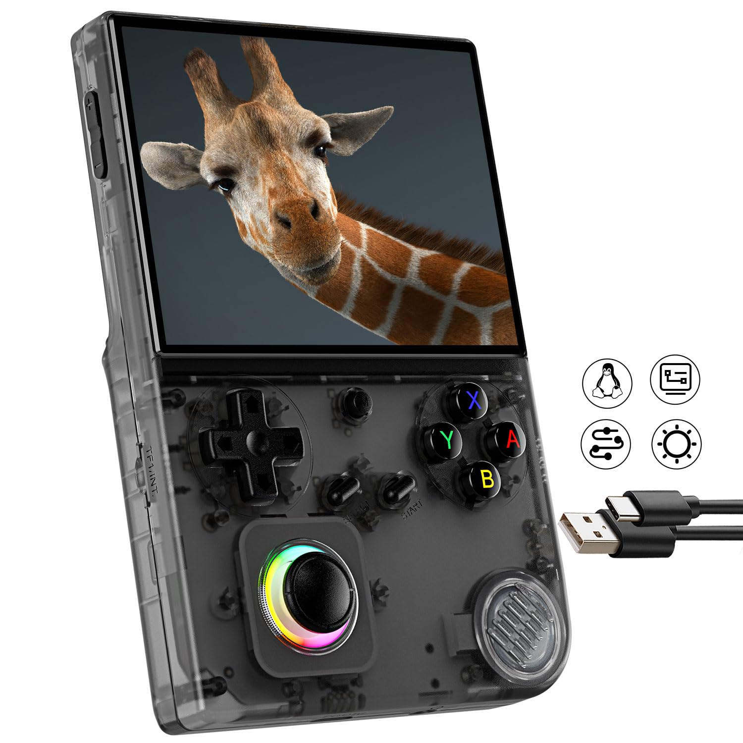 

Anbernic RG40XXV Портативна гра Linux IPS Full Online HD 16 мільйонів RGB підсвічування Білий - це Консоль, Система, 4-дюймовий екран, WiFi, Грати, Bluetooth,