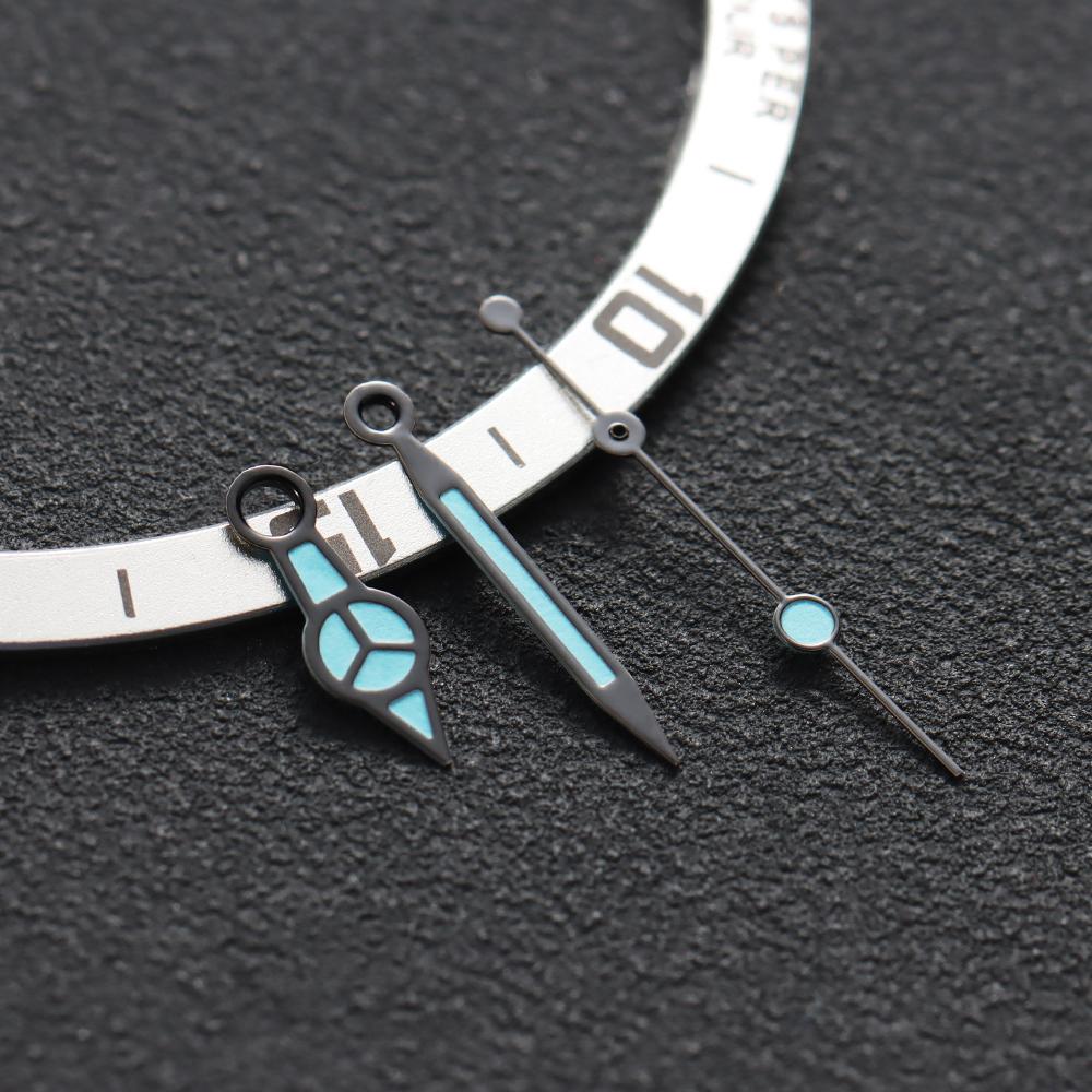 Silver Grey NH35 Hands Green Luminous Watch Hands for NH34 NH35 NH36 4R 7S Movement Ghost Watches Pointers Watch Accessories