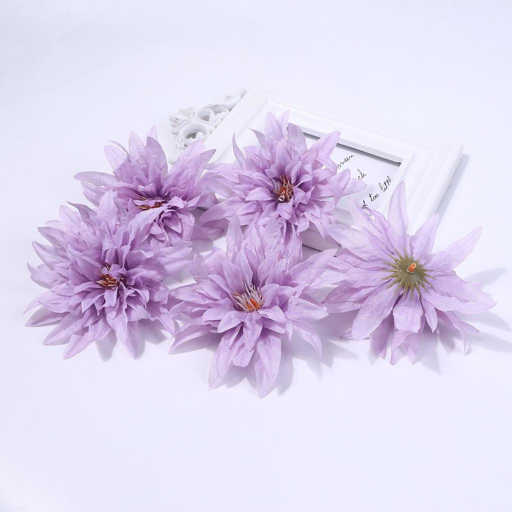 3/5PCS Dahlia Artificial Silk Flower Heads Decorative Scrapbooking For Home Wedding Brides Room Decoration Fake Flower accessory