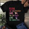 Rescue Save Love Pet Animal Shelter Volunteer Gifts Sleeve T Shirt