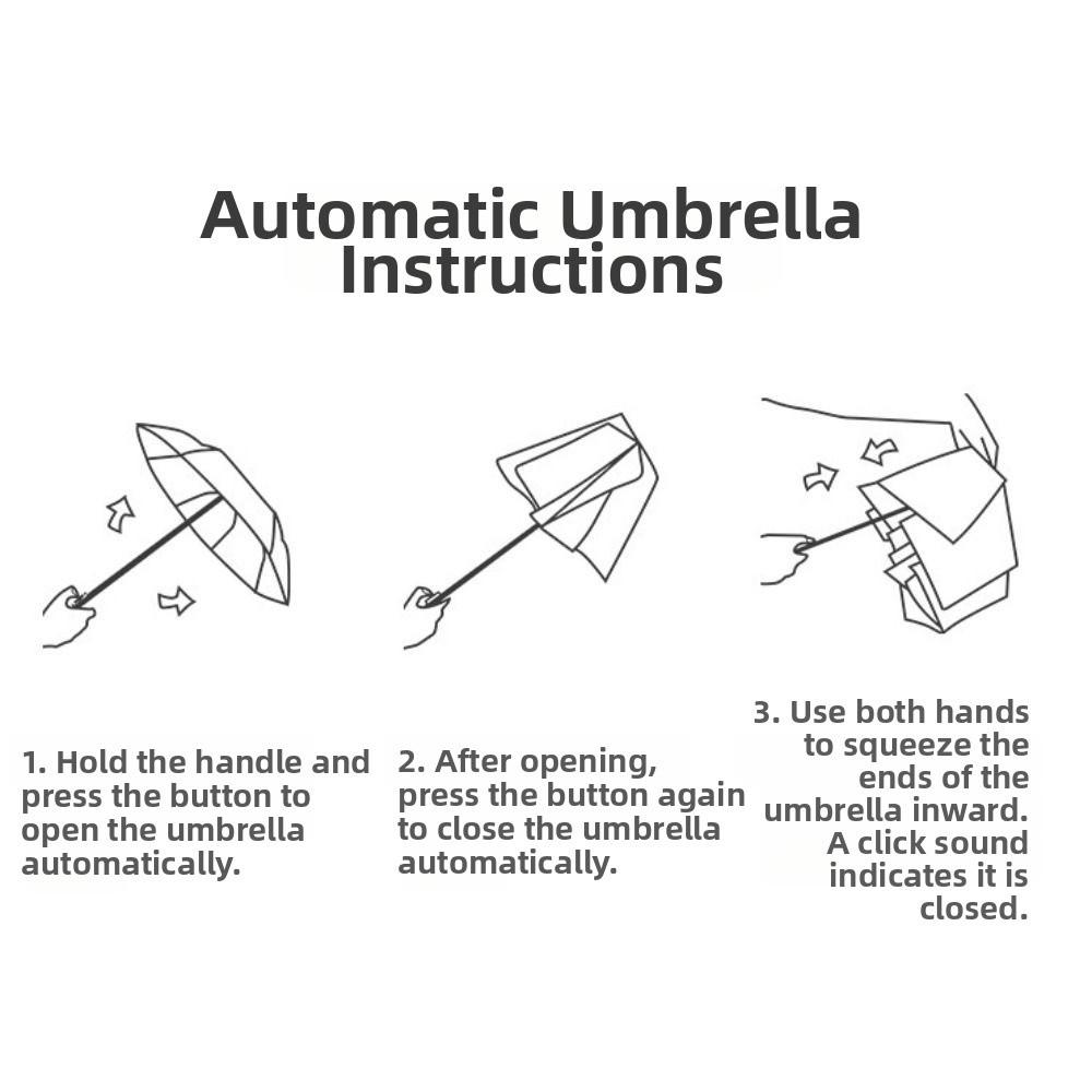 Faltbarer UV-Schutzschirm Vinyl Automatischer Schirm Damen Sonnenschirm Regenschirm Outdoor