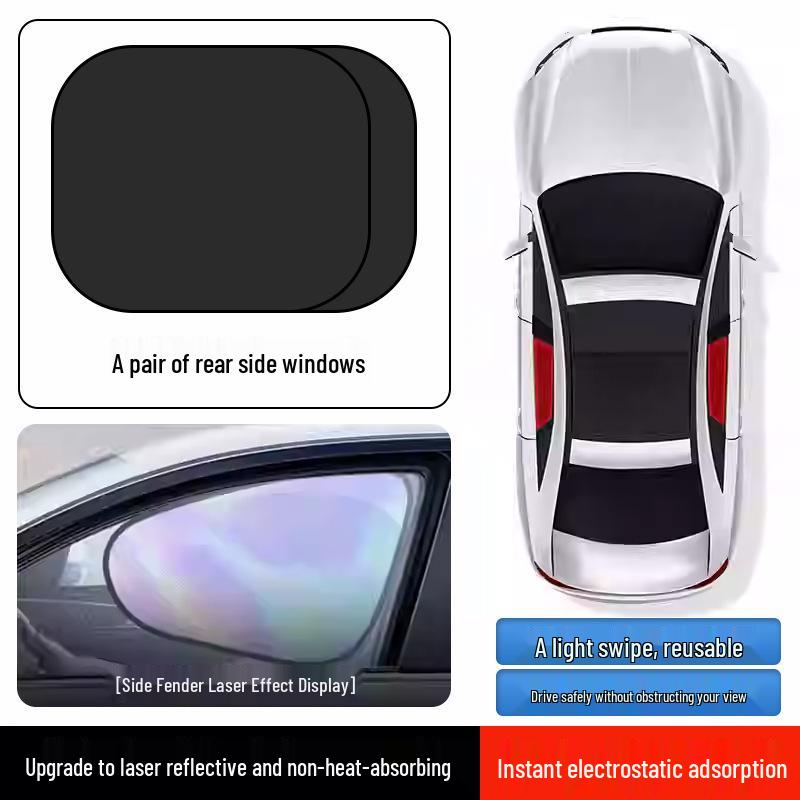 Magnetic Car Side Sunshade: UV Protection, Heat Insulation, Clear View Sunshade Curtain