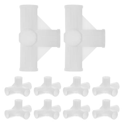 10ks Konektor tyče do skříně Pevný čtyřcestný spoj Pro skříň Stojan na boty Sušicí stojan Organizér na skladování Víceúčelový Plast