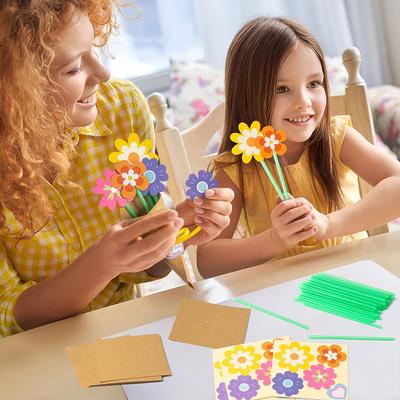 כרטיסי ברכה עם זרי פרחים ערכת יצירה מנייר פרחים DIY ערכת יצירה עם פרחים מלאכותיים לכיתה בבית פעילויות כיפיות