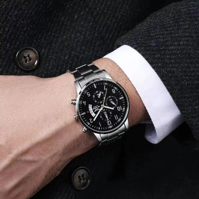 Luxury Men Calendar Quartz Watch Fashion Men's Business Watches Clock Reloj Hombre