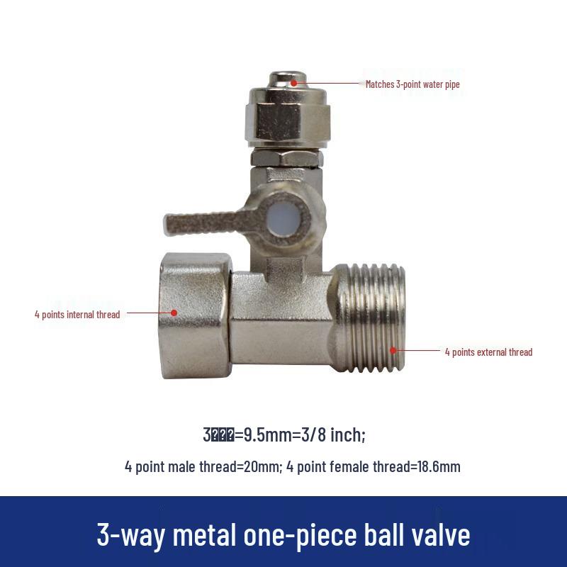 All-Copper Inlet Tee Ball Valve for Pure Water Machine (4-Point, 2-Point, 3-Point)