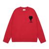 Womens Oversized Crewneck Knit Sweater With Heart Print Streetwear Long Sleeve Cotton Top 2025