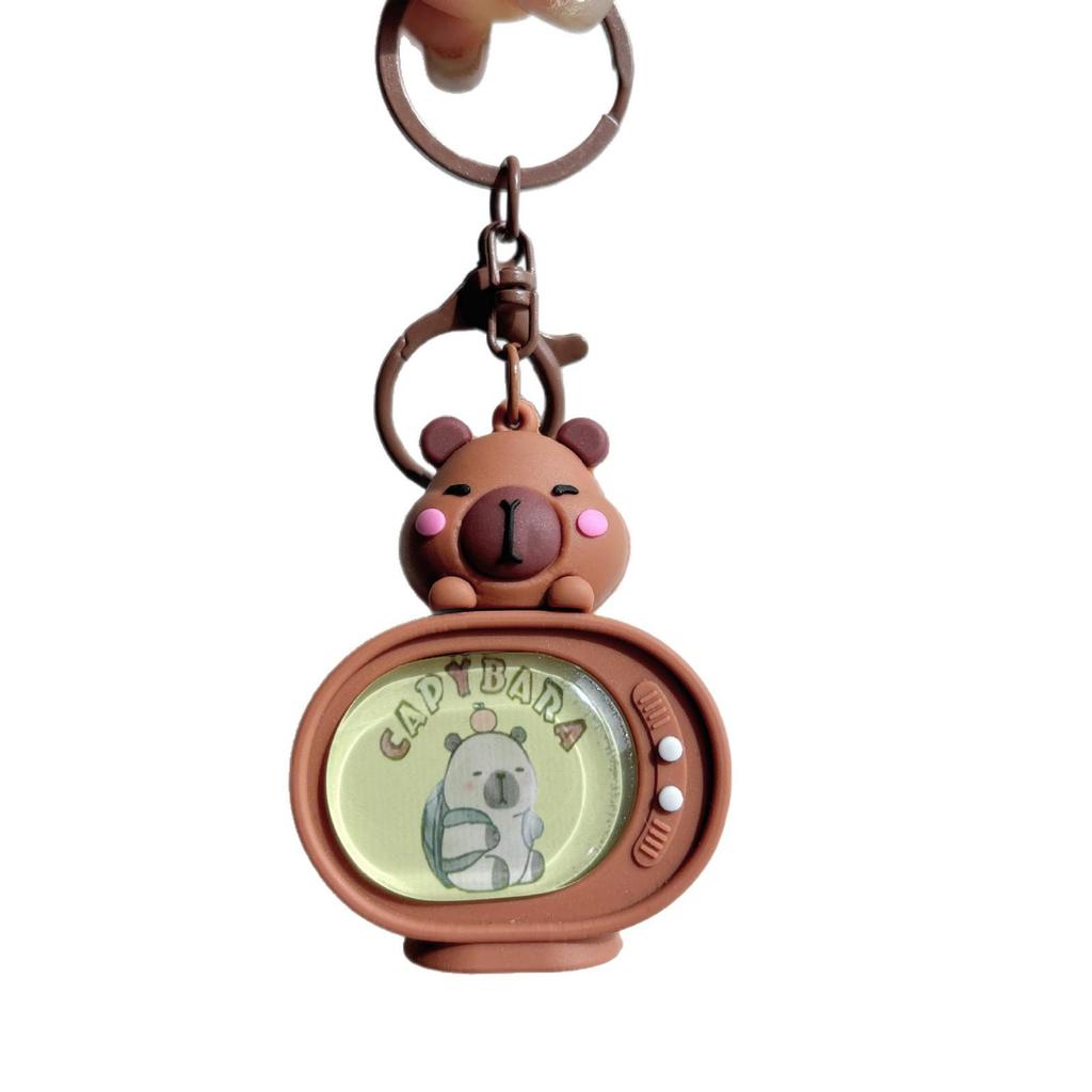 Capybara Flashing Light Keychain: Creative Backpack Pendant & Couple Bag Charm