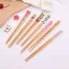 5 Pairs Bamboo Wooden Chopsticks Chinese Food Tableware Japanese Sushi Sticks Washable Dishes Kitchen Accessories Set