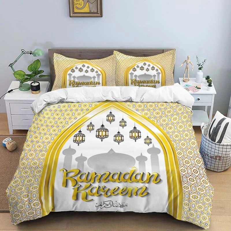 Muslim Prayer Kawaii  Bedding Sets New Greek Key Meander Duvet Cover Sets Bed Linens Queen King Size Modern Geometric Bedspread