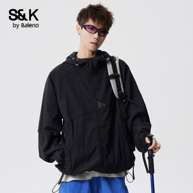 Baleno Men s S&K Series Lightweight Hooded Sun Protection Jacket 2XL чёрный