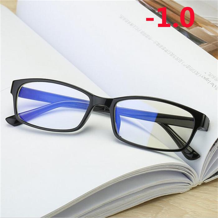 Black Frame Anti-Blu-Ray Square Nearsighted Eyeglasses Women Men Plastic Minus Degree Prescription Glasses -0.5 -1.0 To -6.0