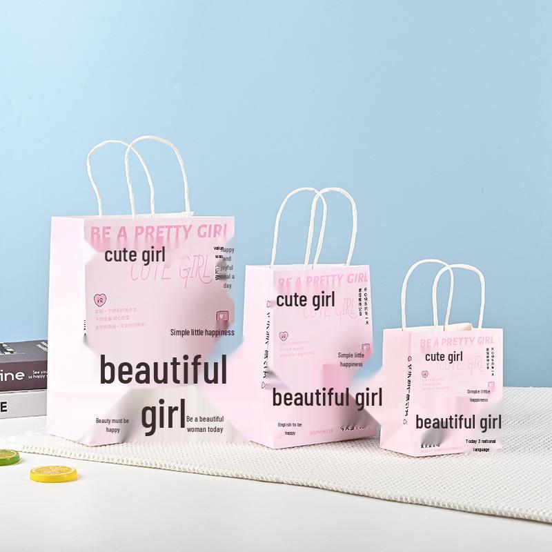 Small Cartoon Kraft Paper Gift Tote for Birthdays and Parties