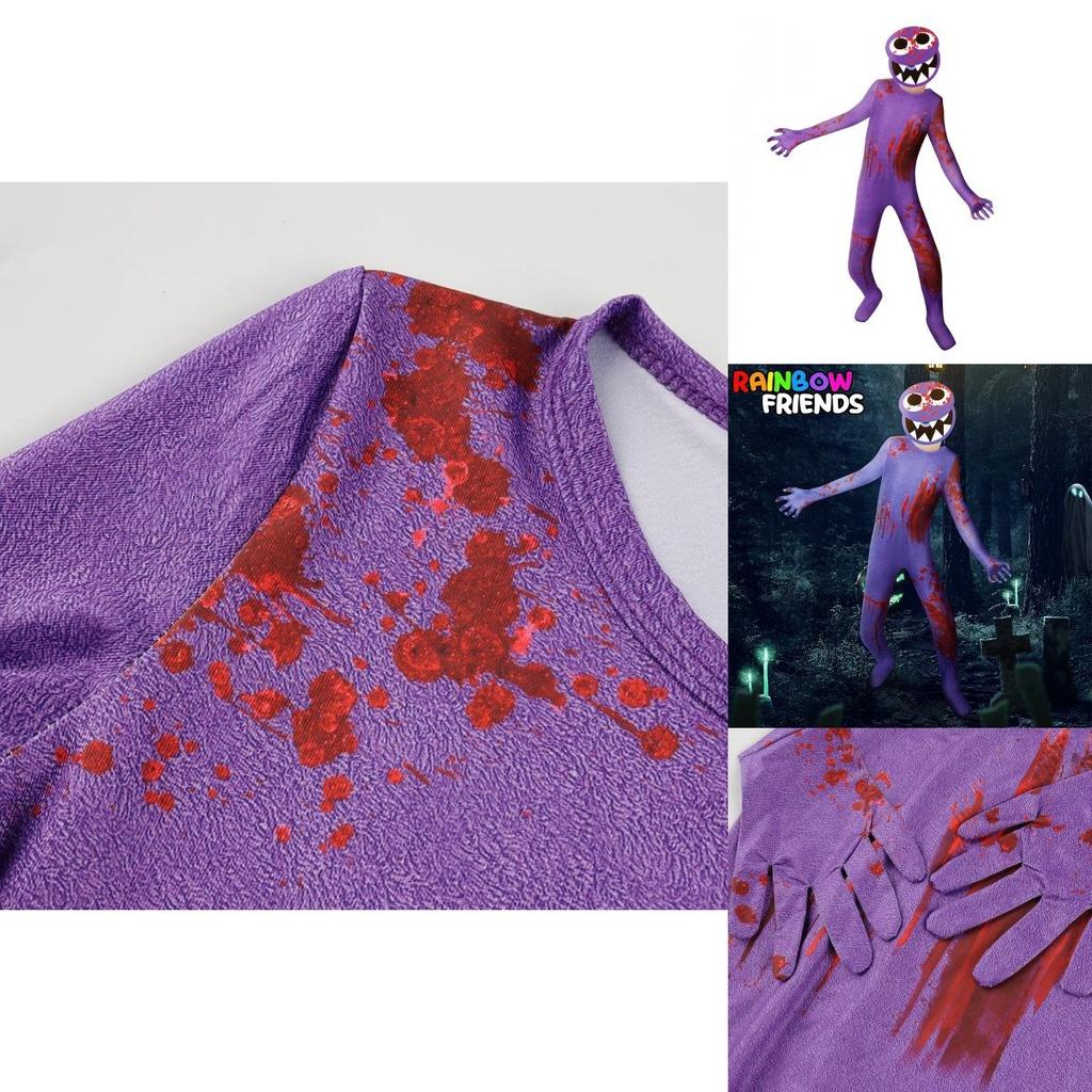 Tuta Costume Cosplay Rainbow Friends di Roblox per Bambini per Halloween e Feste