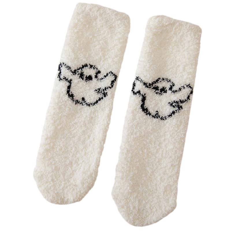 

Носки для взрослых и подростков на тему Хэллоуина, зимние пушистые тапочки, более уютные носки для женщин и мужчин, носки для сна из кораллового флиса длиной до щиколотки