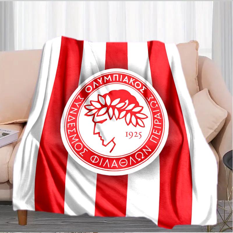 Olympiacos Fc: Coperta Orgoglio Rosso e Nero Adatta per Divani, Letti, Uffici e Campeggio - Regalo Perfetto per Halloween Natale
