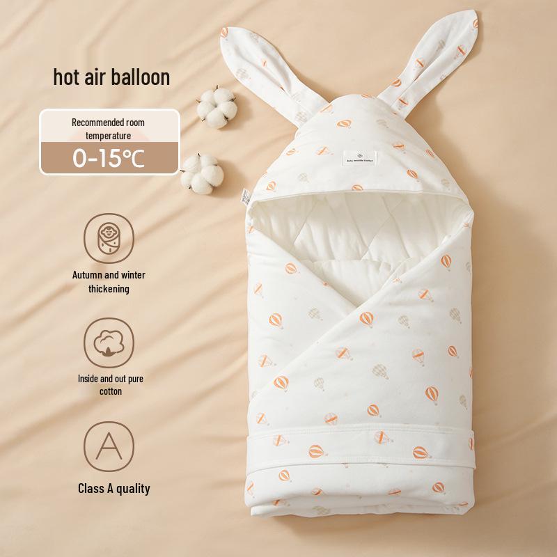 Copertina Swaddle in Puro Cotone Ispessito per Bambini Autunno/Inverno – Doppia Utilizzo: Ricevimento Neonato e Uso Esterno