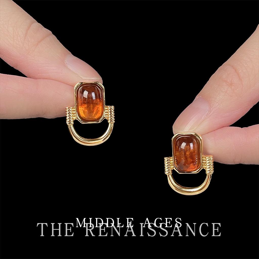 Французские ретро осенние и зимние взрывные коричневые геометрические серьги-гвоздики минималистичные серьги в стиле для commuters