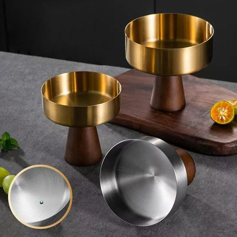 1Pc Pudding Cafe Fruit Hotel Stainless Steel Easy to Clean Dessert Cup Ice Cream Bowl High Footed