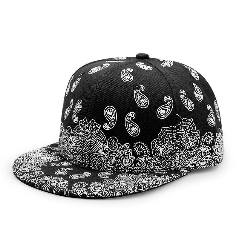 Fashion Cashew Print Hip Hop Flat Edge Baseball Cap Men and Women Trendy Street Dance Flat Hat Performance Casual Hat