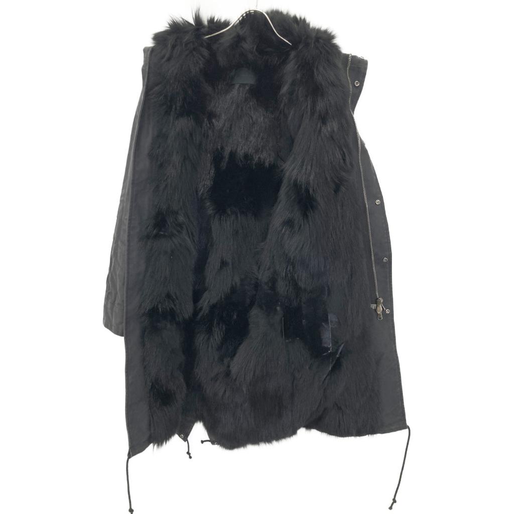 Jun Hashimoto LET039 FXF01 Black Fur-Lined Hoodie Mod Coat Coat 2 blackUsed