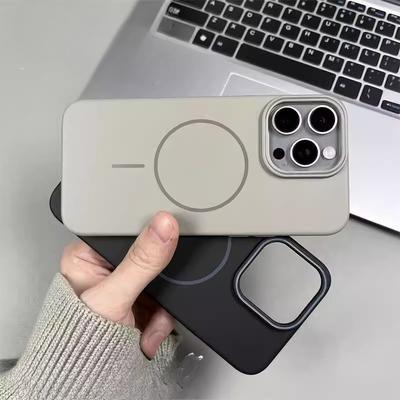 Ultra Thin PC Matte Thin Ring Magnetic Suction Suitable for IPhone 16 Apple 14 Mobile Phone Case 15 ProMax New Protective Case