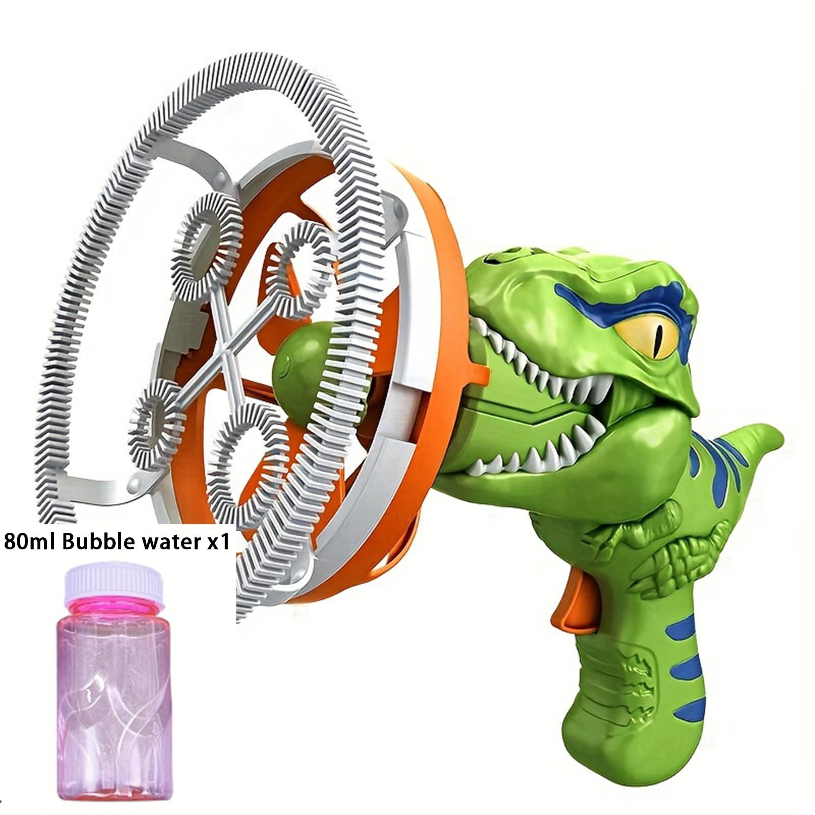 

Машина для выдувания пузырей в виде динозавра с 44 отверстиями и мыльным раствором для детей, игрушки-пистолеты для выдувания пузырей, подарок на лето для игр на открытом воздухе зелёный