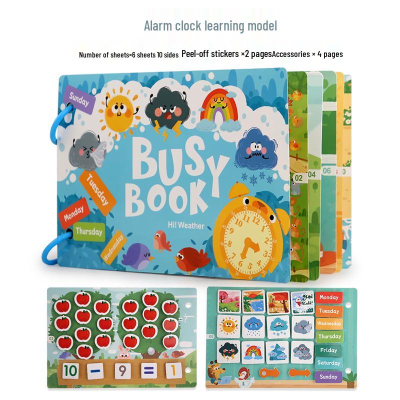 Children's Educational Busy Book Set: Cartoon Sticker and Flap Pack for Early Learning