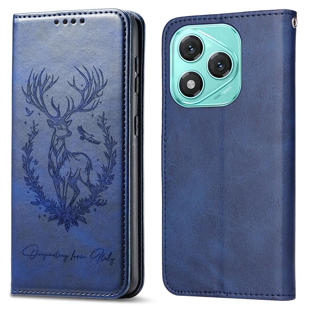 For Honor 400 Lite Stand Case Lucky Deer Imprinted Magnetic Closure Leather Wallet Phone Cover