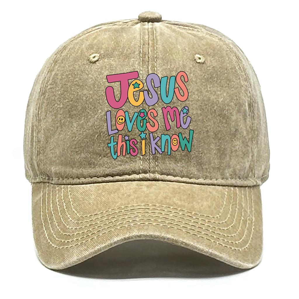 "Jesus Love Me" Print Adjustable Baseball Caps Unisex Hats For Woman Washed Cotton Curved Brim Snapback Baseball Hat
