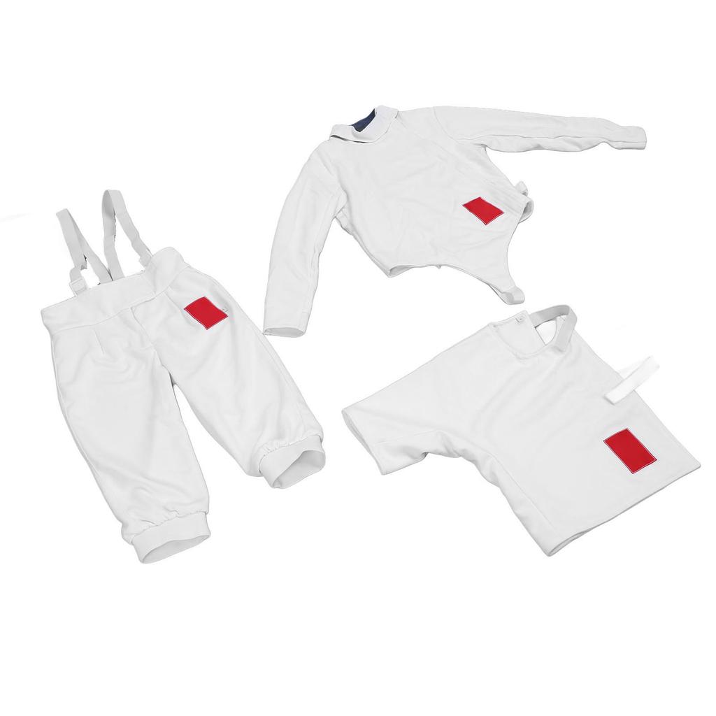 Fencing Sport Uniform Suit Thickened Breathable Adjustable Fencing Pants Jacket Vest Set for Training 50 Size