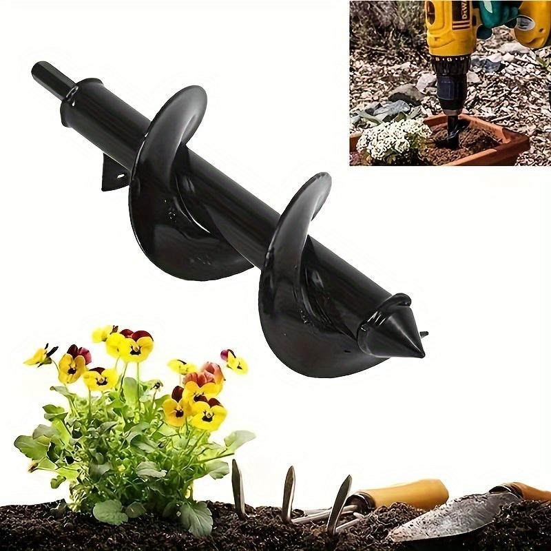 1pc Metal Garden Spiral Drill Bit for Planting - Hex Shaft Drill Planter, Solid Steel Auger Spiral Planting Tool Set