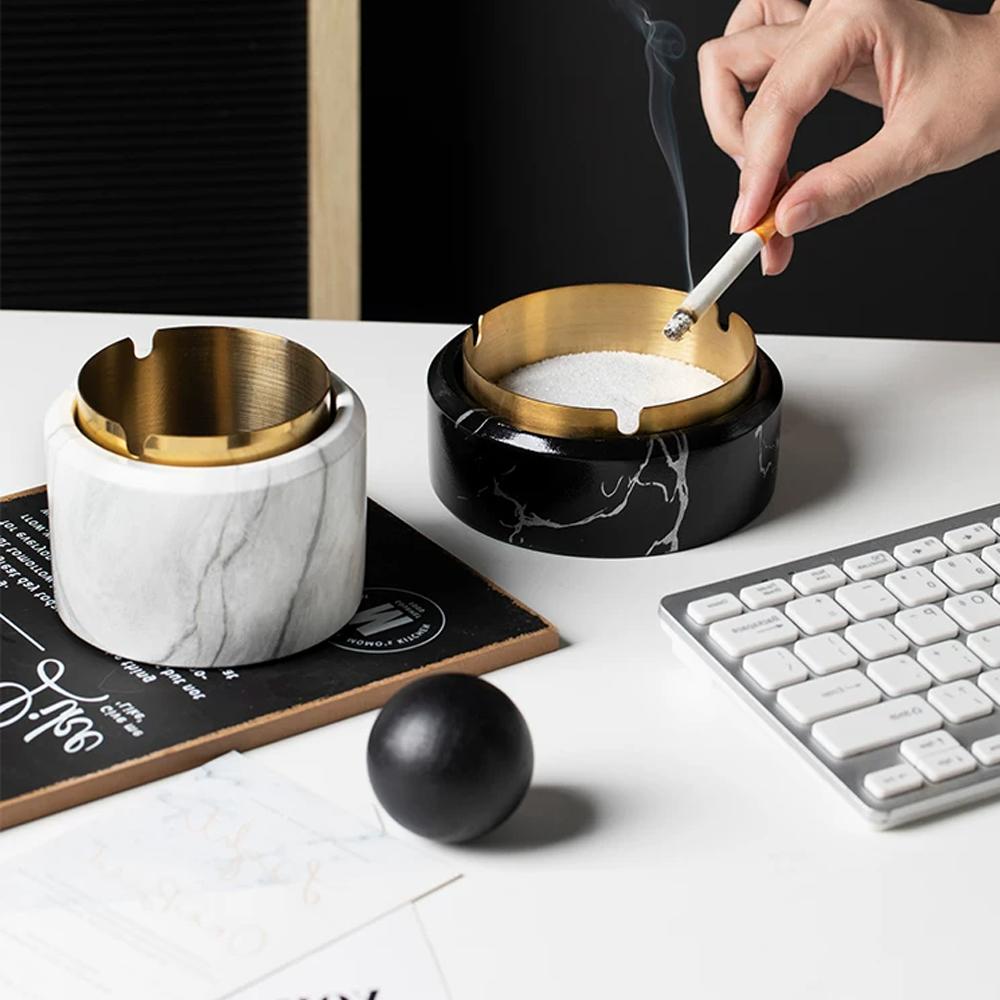 Nordic Ins Ashtray Luxury Home Living Room Simple Personality Creative Trend Hotel Office Decoration Anti-fly Ash Ornaments