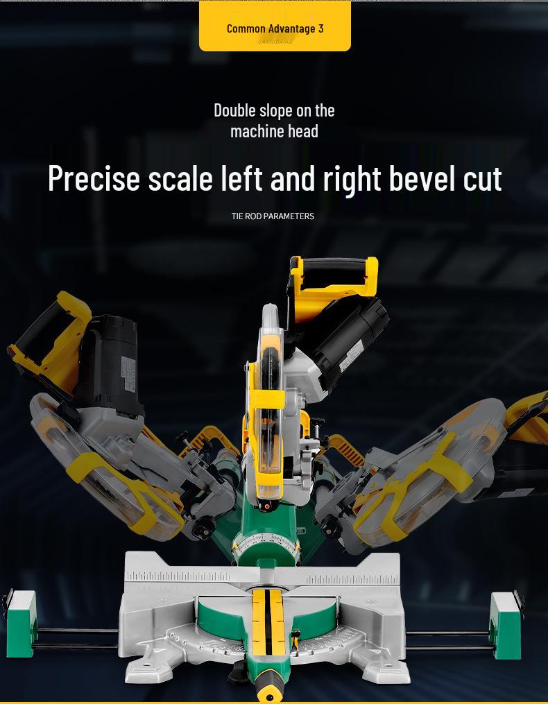 Lockes 12" Double Sliding Compound Miter Saw - High Power Aluminum Woodcutting Tool with Laser