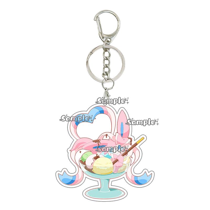 

Cute Anime Eevee Umbreon Jolteon PKM Acrylic Car Keychain Accessories Kawaii Cartoon Figure Characters Bag Charm Key Ring Gifts about 5cm