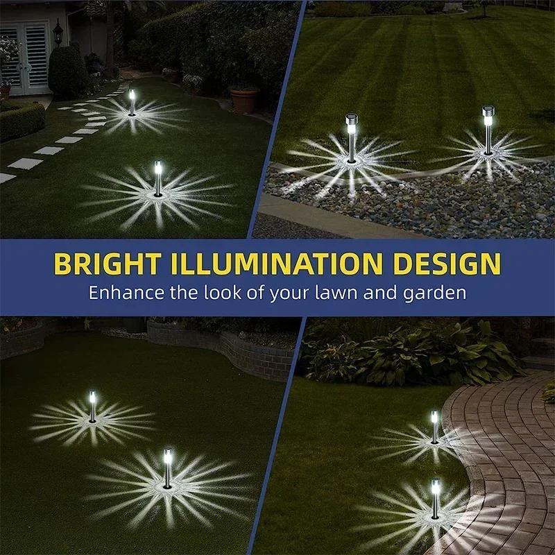 Outdoor Solar Lawn Lamps Waterproof Garden Lights Rain Led Intelligent Lighting for Summer Camping Yard Park Street Decor