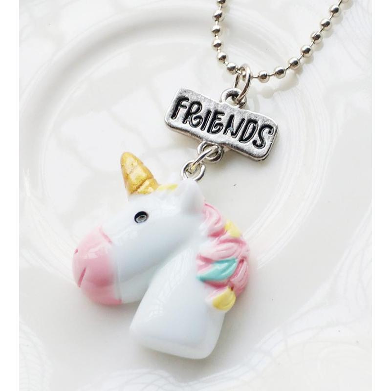 European And American Popular Children's Jewelry Necklace Resin Color Three-dimensional Unicorns Necklace Pendant