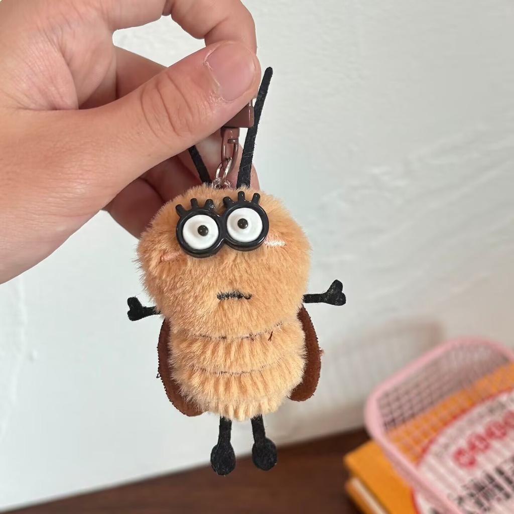 New Mini Cartoon Plush Cute Animal Cockroach Couple Backpack AccessoriesPendant Keychain Doll Girlfriend Birthday Gift