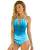 Azura Exchange Gradient Color Peekaboo Halter Tankini Swimsuit