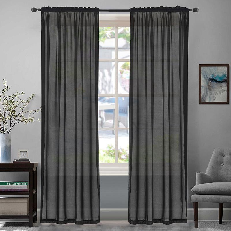 Simple Curtain Fabric Finished Product, Linen Plain Curtain, Living Room Bedroom Blackout Curtain Finished Product