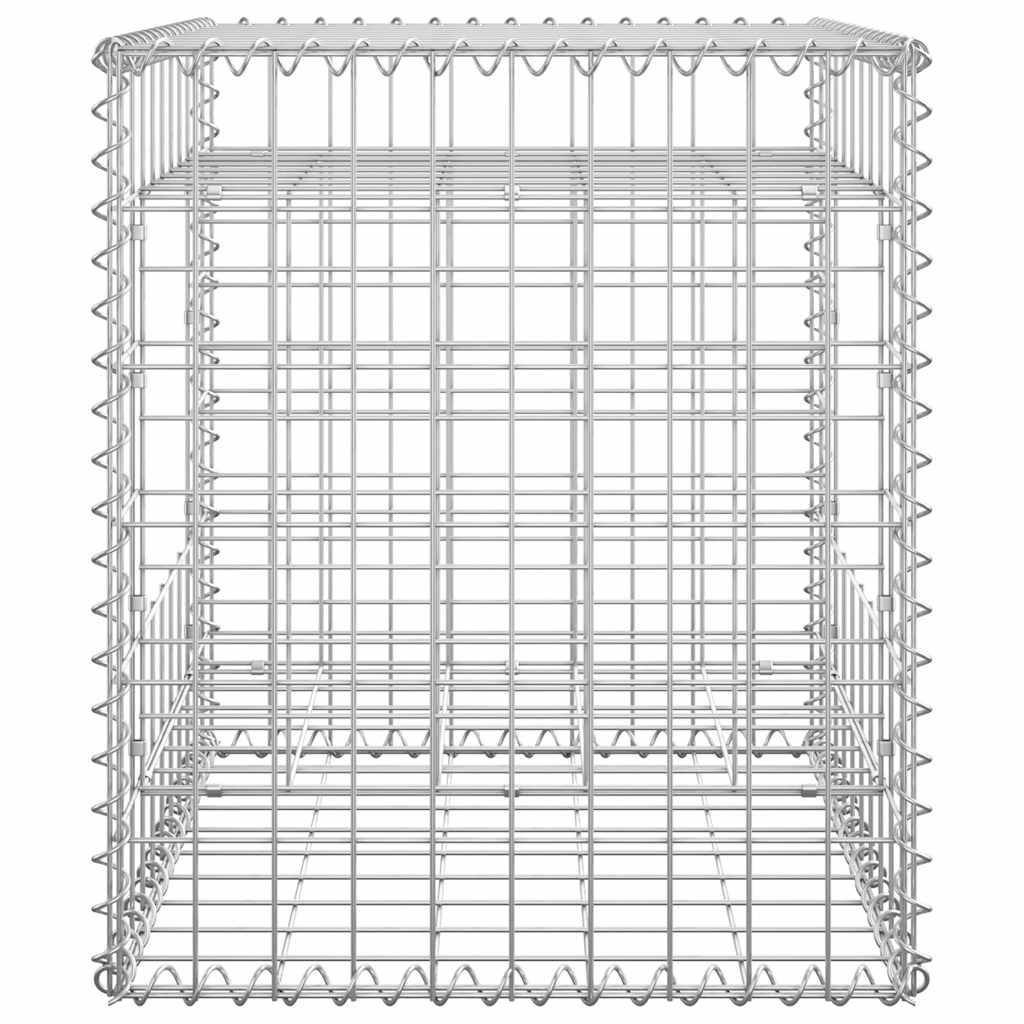 Gabion Columns 2 Pcs 50 X 50 X 60 Cm Iron