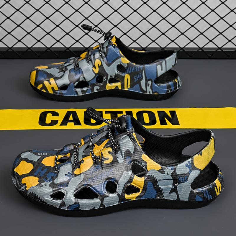 

New large size EVA outdoor lace-up hole shoes soft men s beach sandals, spot 39