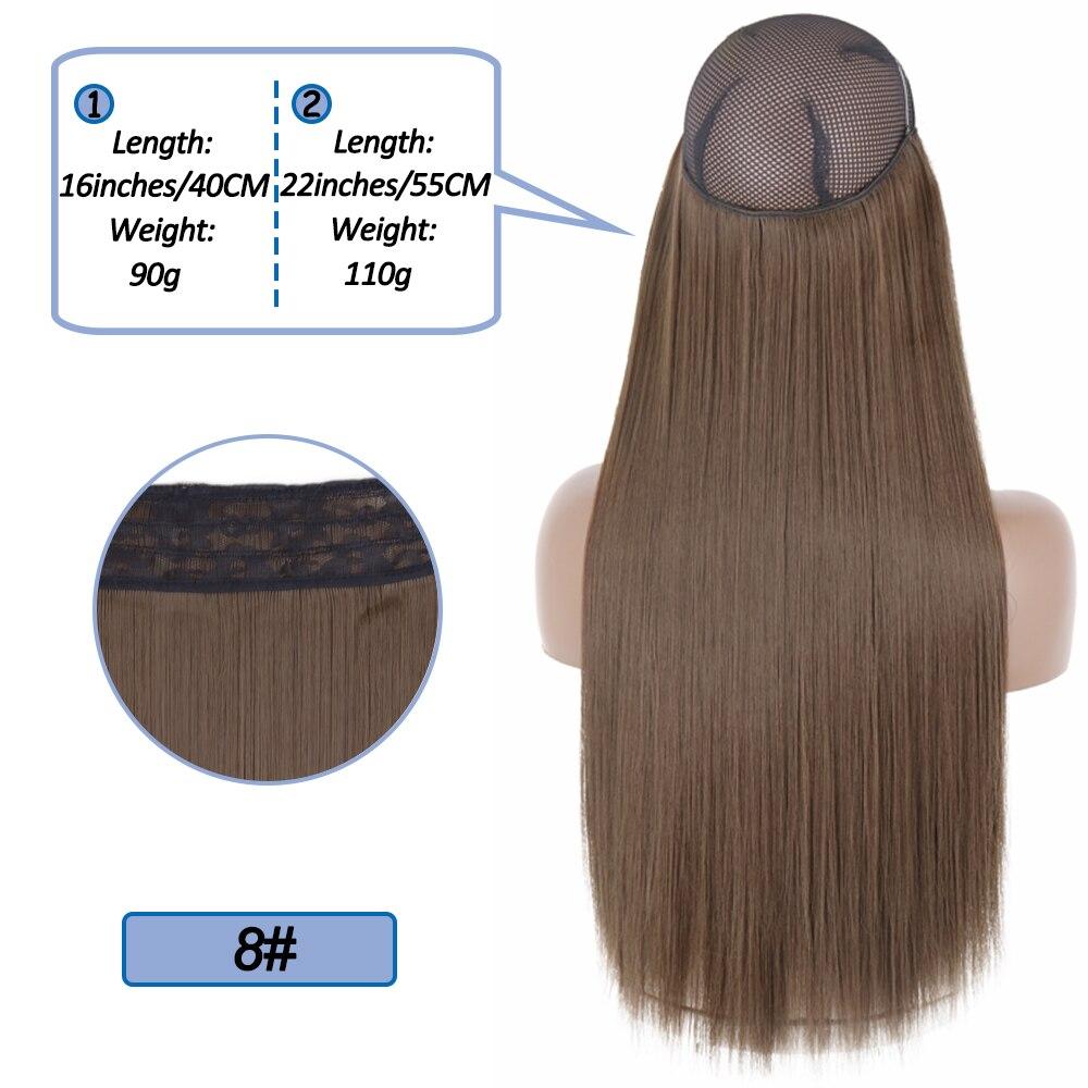 MERISIHAIR No Clips In Natural Hidden Secret False Hair Piece Synthetic Hair Extension Long Straight Fish Line Hair Pieces