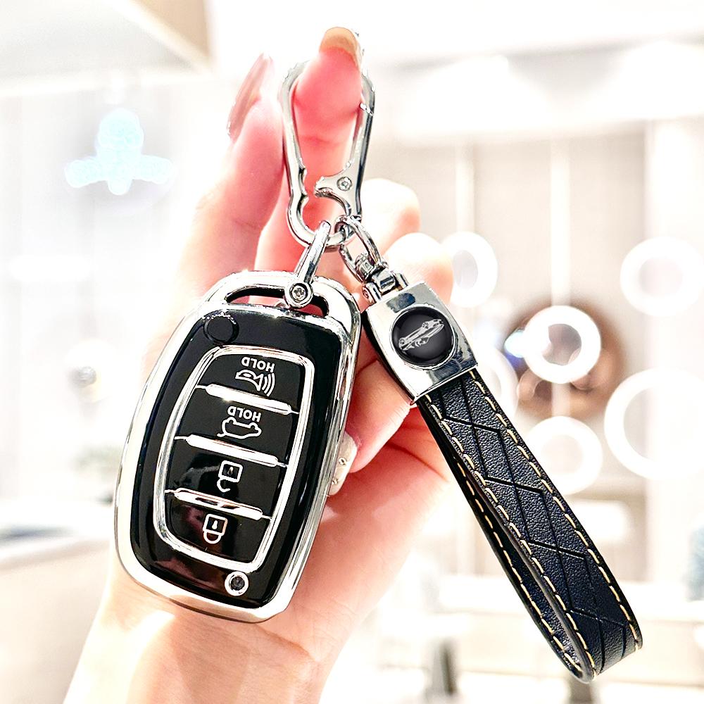 For Hyundai I10 I30 I40 Elantra Creta Ix35 Ix45 Tucson Santa Fe Rena Sonata 4 Buttons TPU Car Smart Key Case Cover Accessories
