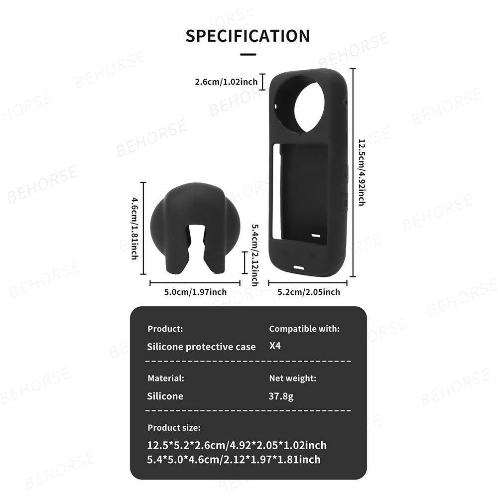 

Крышка объектива для Insta360 X4 Защитный противоударный устойчивый к царапинам чехол из силикона с полной защитой корпуса для аксессуаров для камеры Insta360 X4